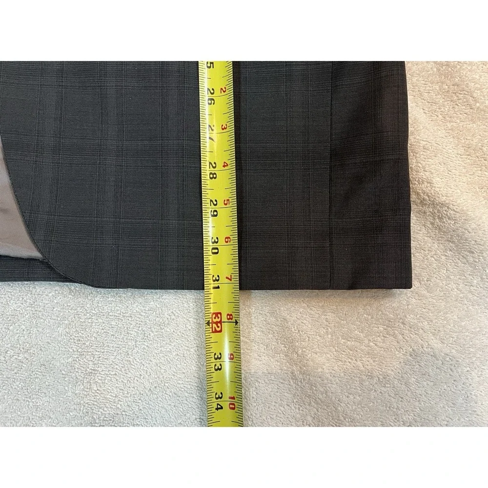 Jack Victor Super 110's Men's Dark Gray Plaid Blazer Wool Jacket Size 42R Verona
